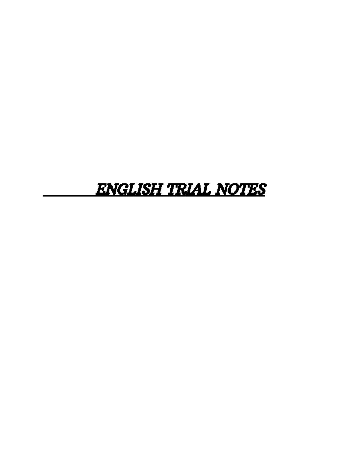 English Trial Notes - ENGLISH TRIAL NOTES Paper 1: Talk about colour ...