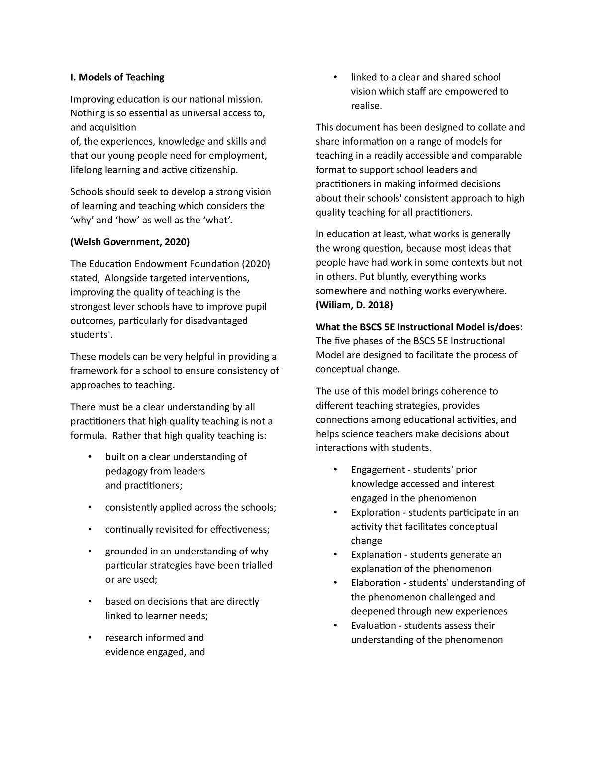 Teachingstrat rvwr - reviewer for teaching strategy - I. Models of ...