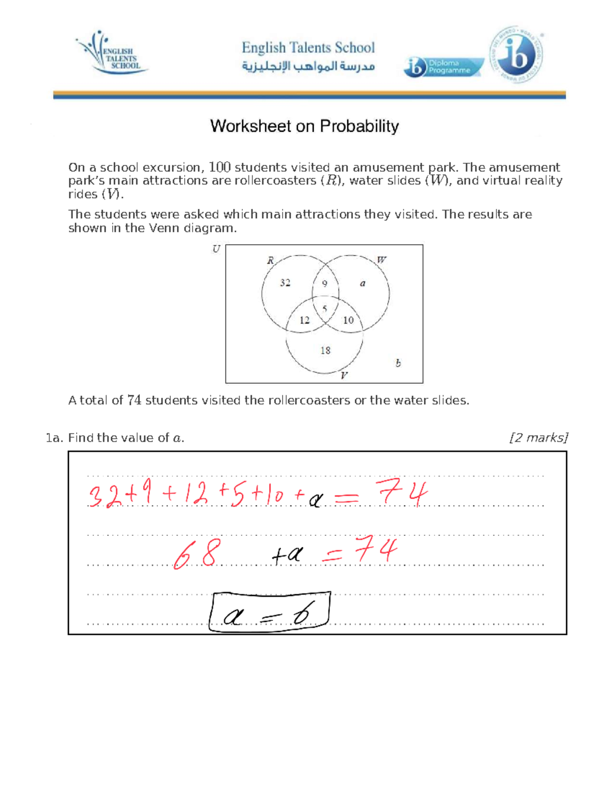Probability - Worksheet - Answer Key compressed - Copy - Probability ...