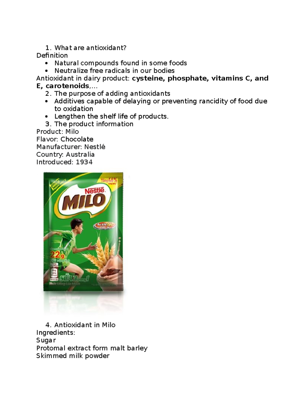 Antioxidant What are antioxidant? Definition Natural compounds found