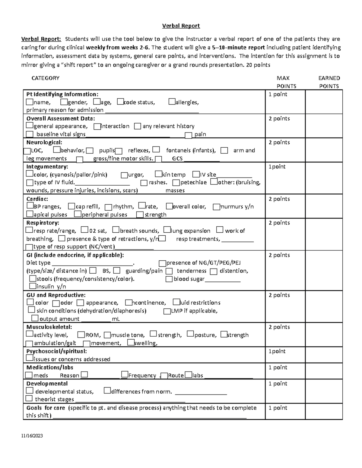 Verbal report updated spring 2023 - Verbal Report Verbal Report ...