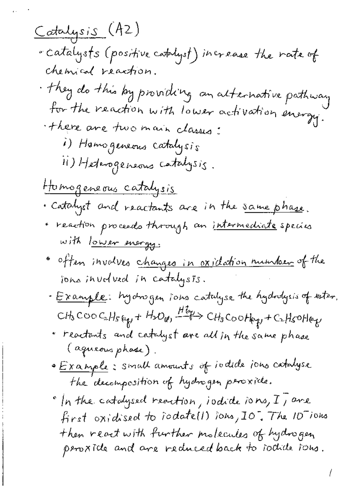3. Catalysis A2 free good notes A level Chemistry Studocu