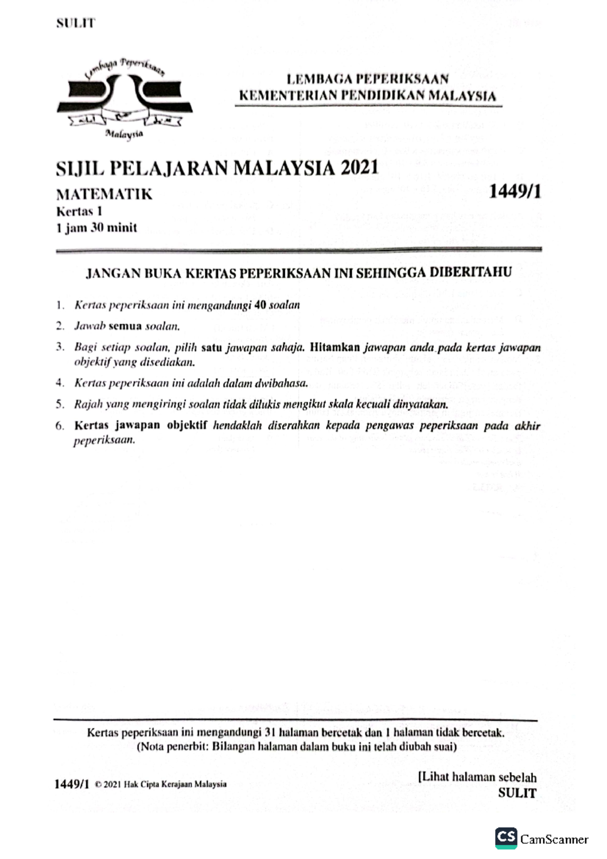 Soalam spm maths 2021 law and pathology studocu