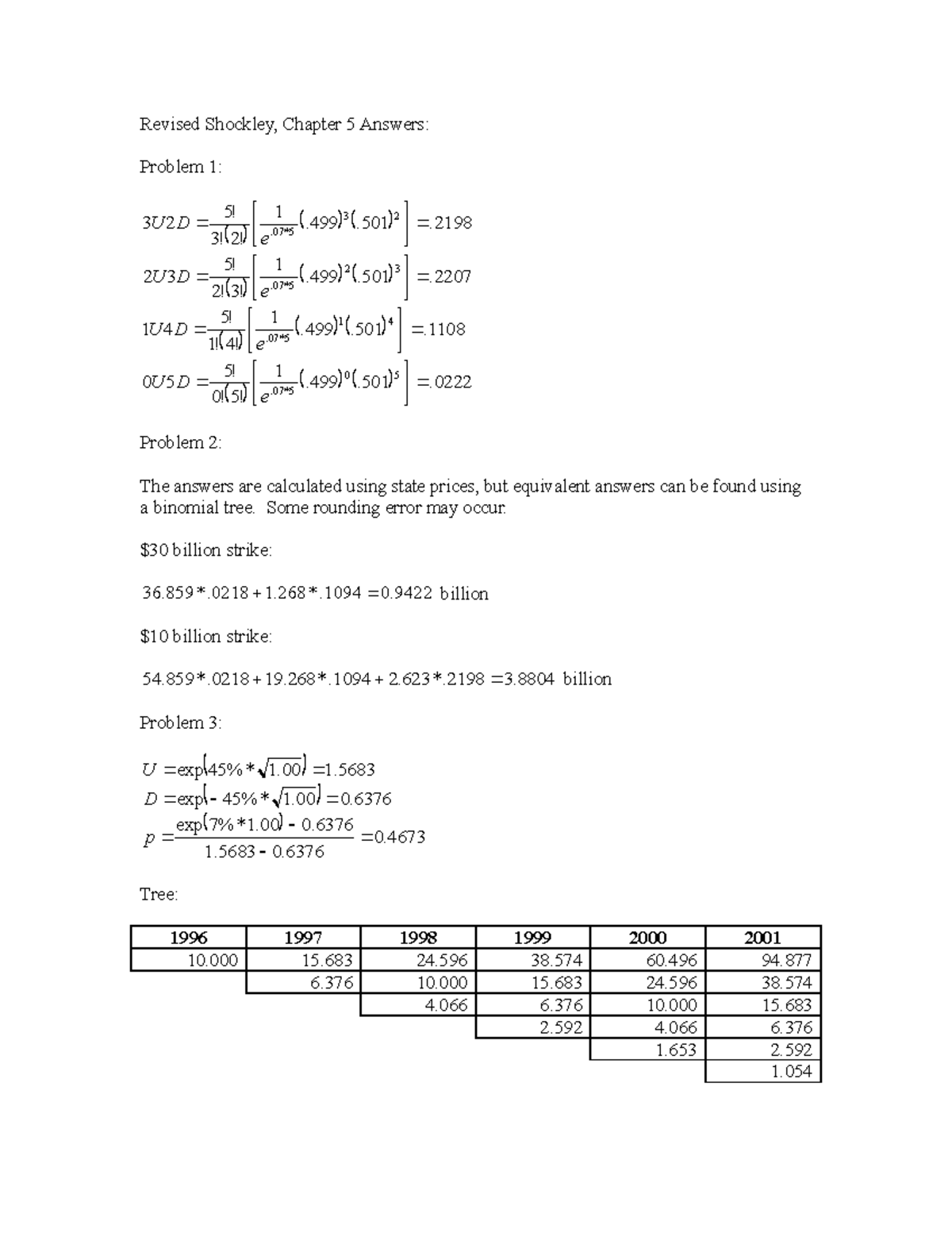 Shockanswers CH5 - ACCT A540 - Revised Shockley, Chapter 5 Answers ...