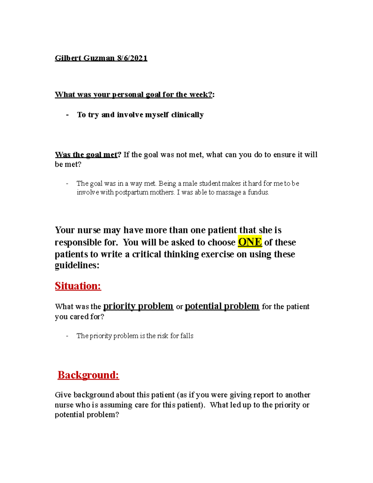 Critical thinking exercise (5) (1) (2) (1)3 - Gilbert Guzman 8/6/ What ...