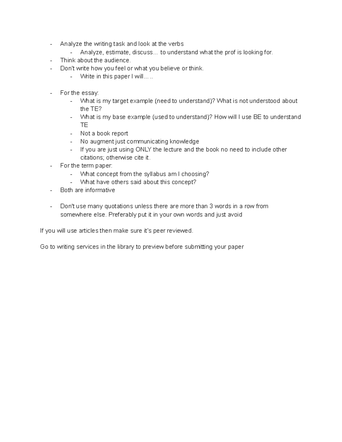 CGSC Writing - Analyze the writing task and look at the verbs Analyze ...