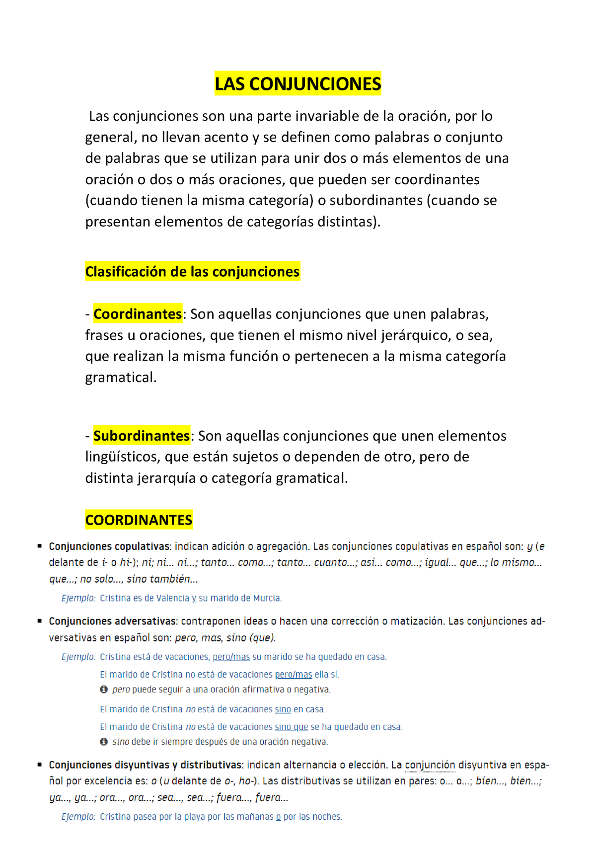 LAS Conjunciones - LAS CONJUNCIONES Las Conjunciones Son Una Parte ...