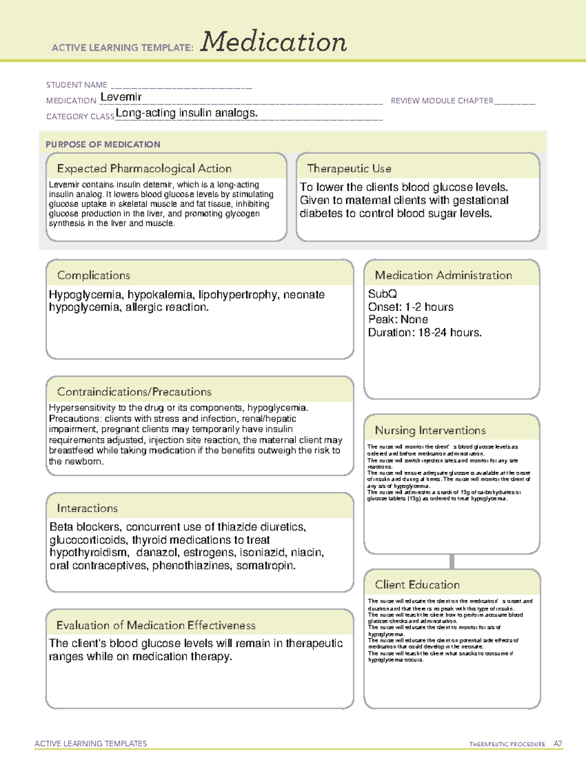 Levemir - Medication - ACTIVE LEARNING TEMPLATES THERAPEUTIC PROCEDURE ...