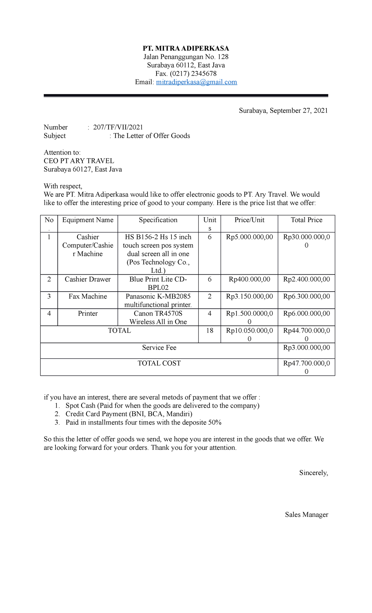 a1a-group-7-letter-of-offer-goods-pt-mitra-adiperkasa-jalan