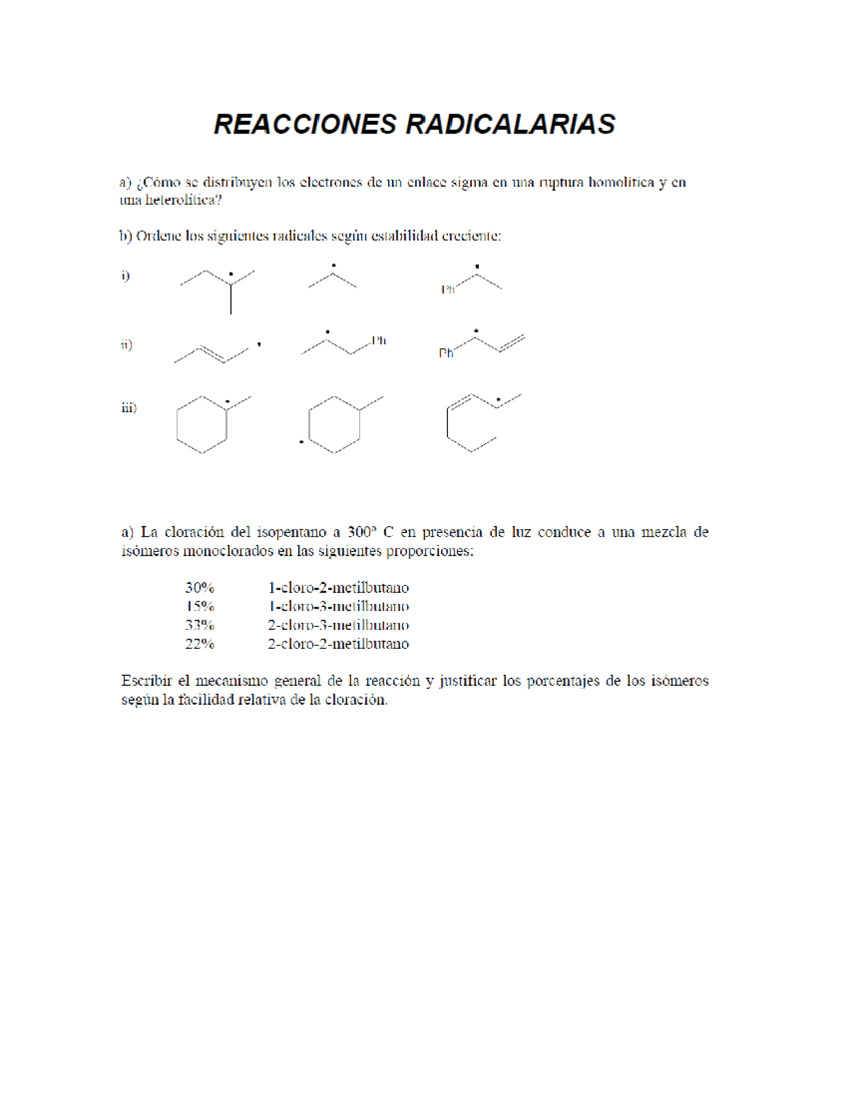 Ejercicios de mecanismos de reaccion Química Orgánica Studocu