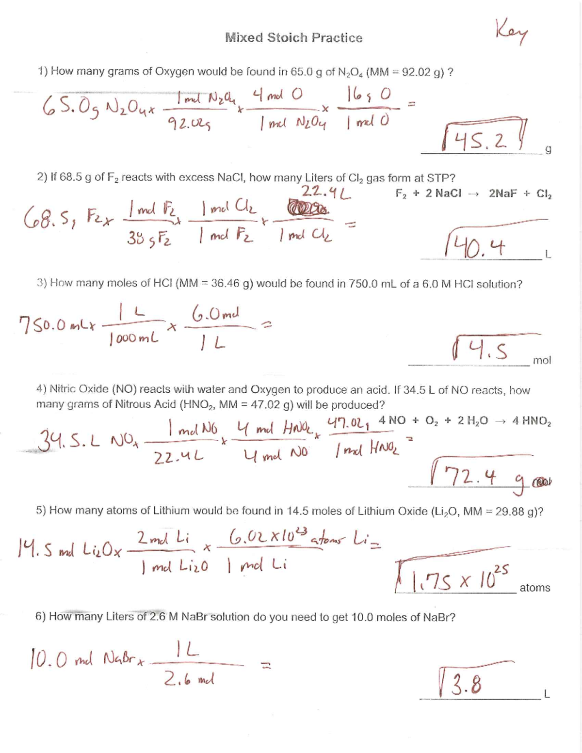 GNCM+Mixed+Stoich+Key - CHEM253 - Studocu