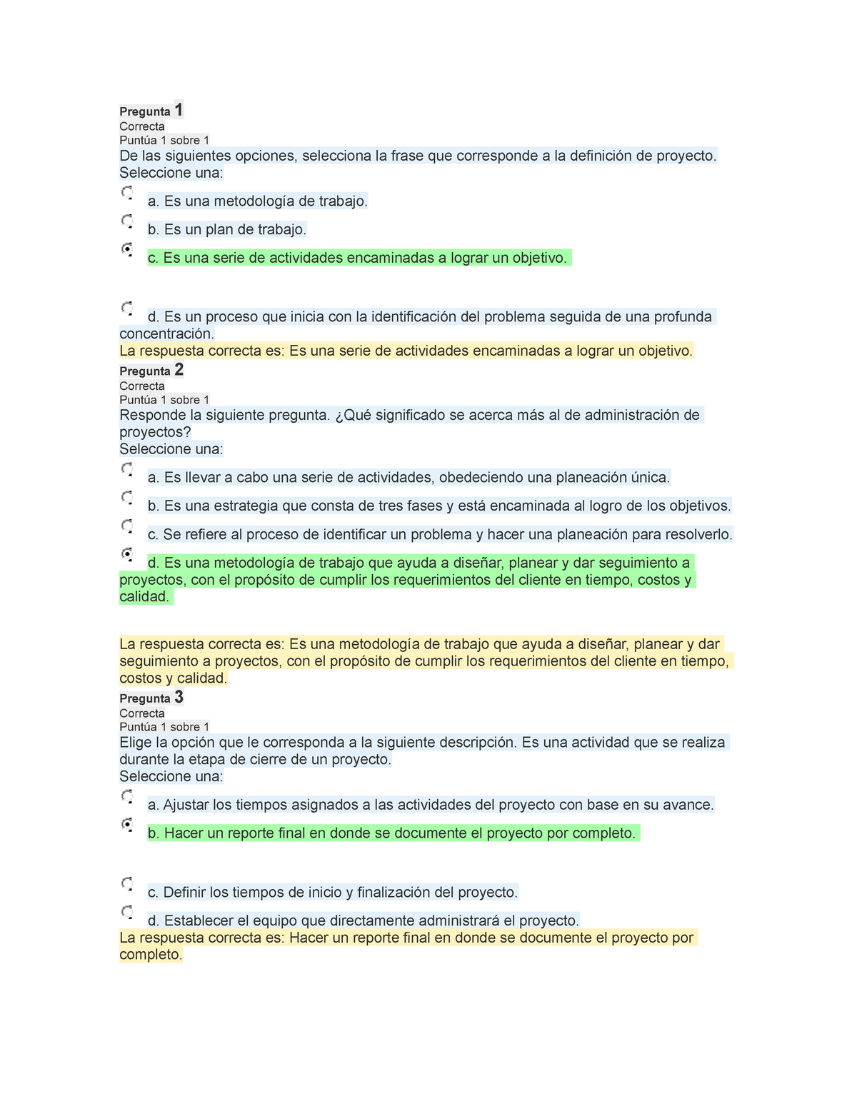 EA1 Conceptos Basicos Examen De Administracion De Proyectos - Pregunta ...