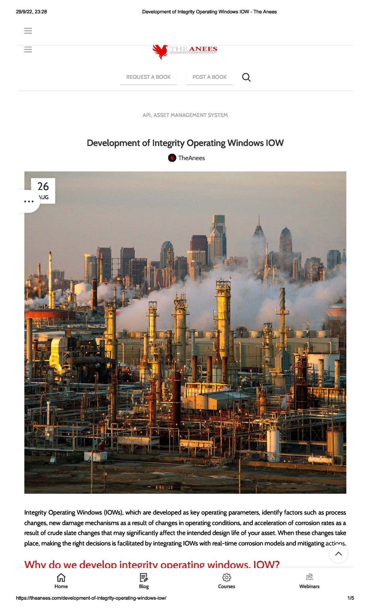 Development of Integrity Operating Windows IOW - !