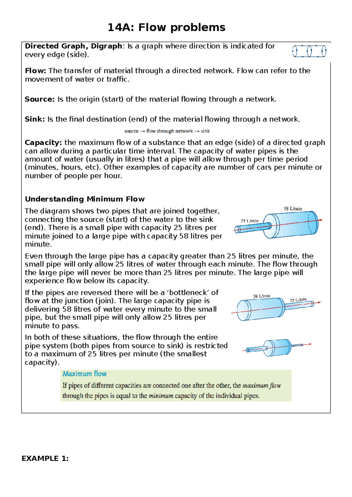 Chapter 14 - maths notes - 14A: Flow problems Directed Graph, Digraph ...