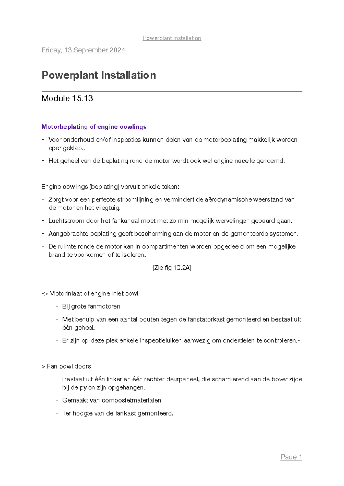 Powerplant Installation (MOD15.13) - Friday, 13 September 2024 ...