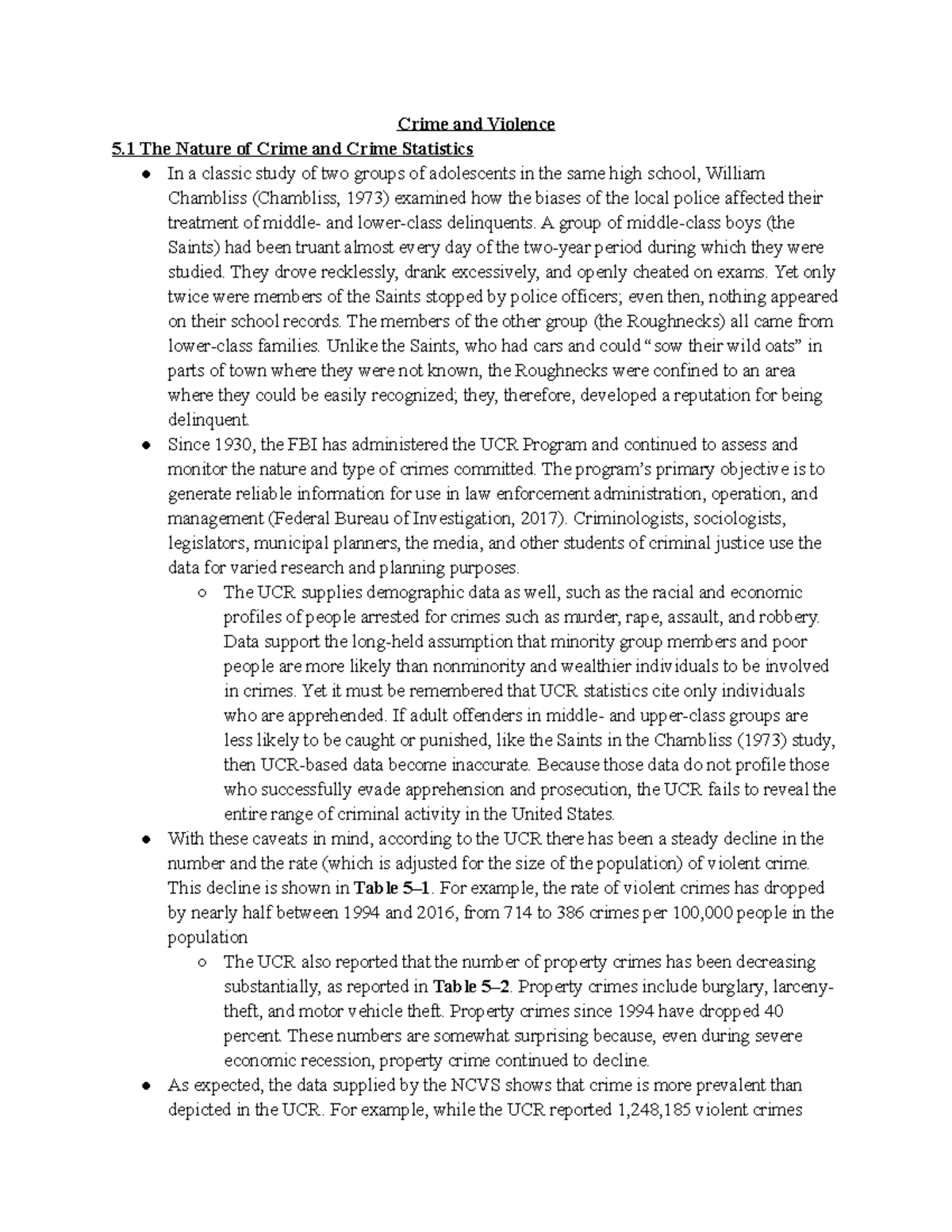SOCI Revel Textbook 5 - Chapter 5 lecture notes - Crime and Violence 5 ...