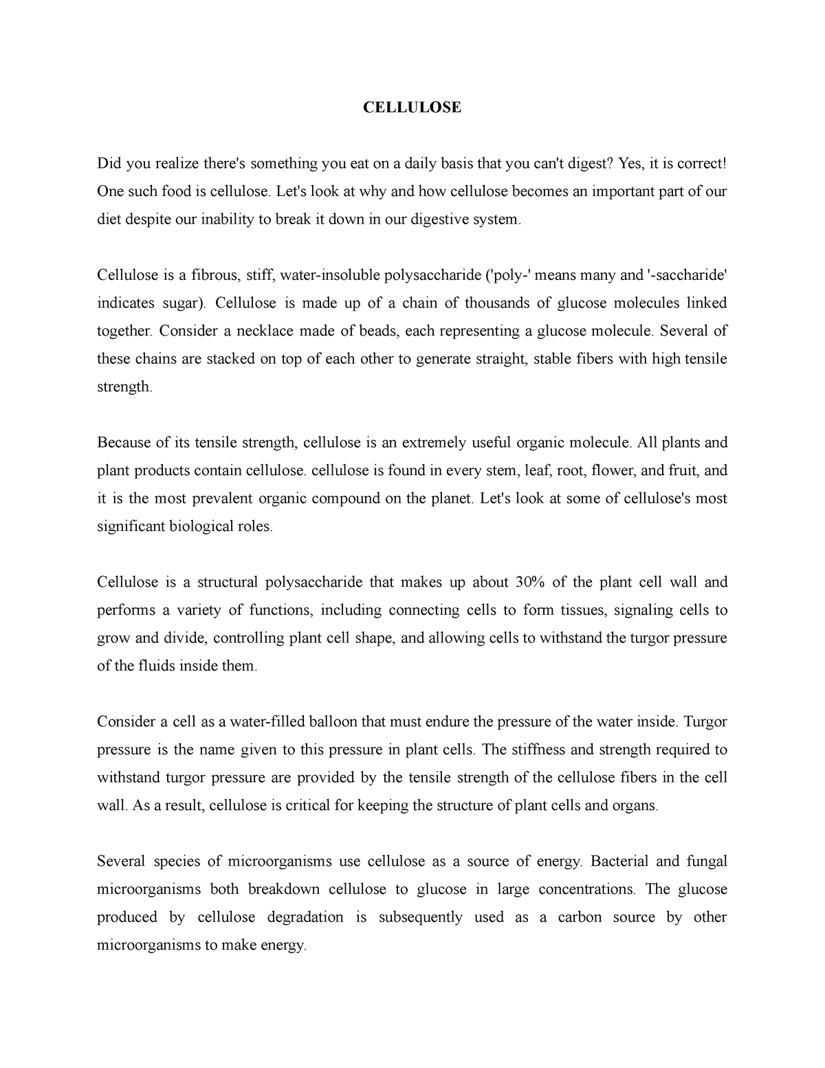 case study cellulose answer key