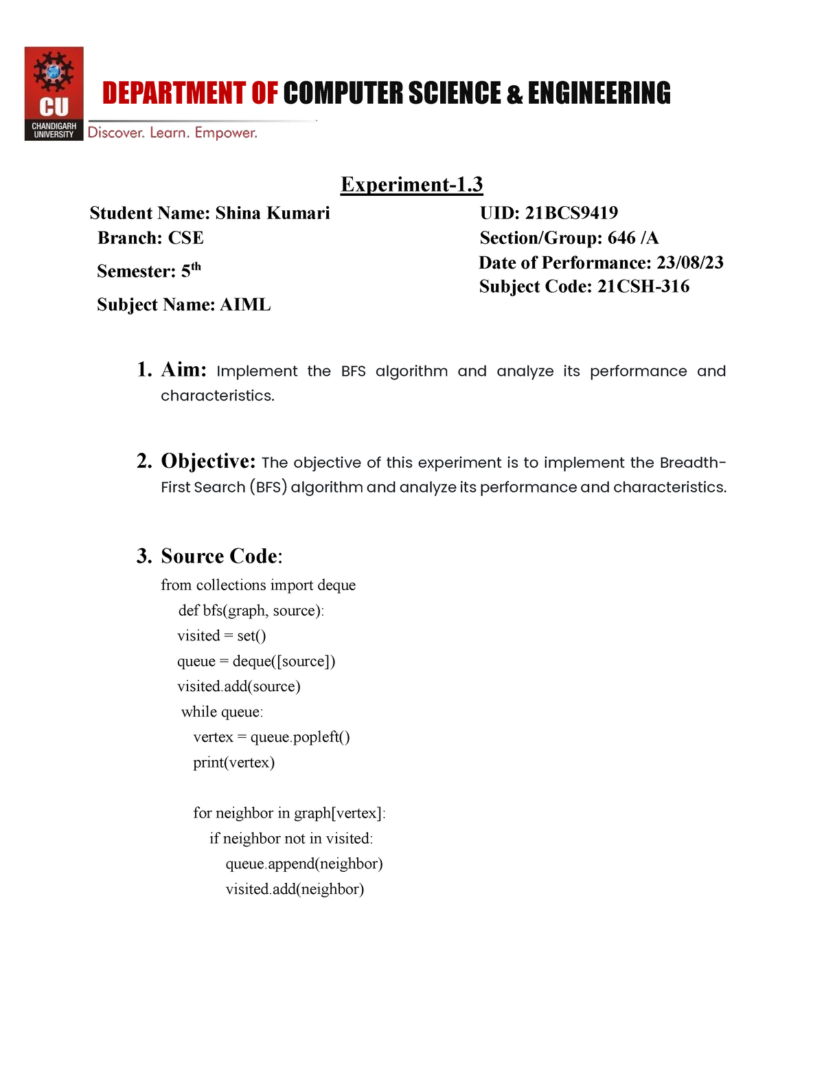 Shina AIML WS 1 - aiml - DEPARTMENT OF COMPUTER SCIENCE & ENGINEERING ...