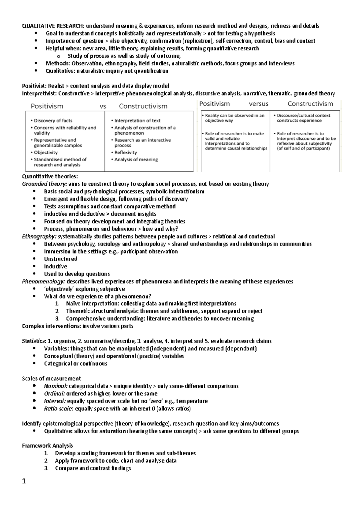 Qual notes final - QUALITATIVE RESEARCH: understand meaning ...
