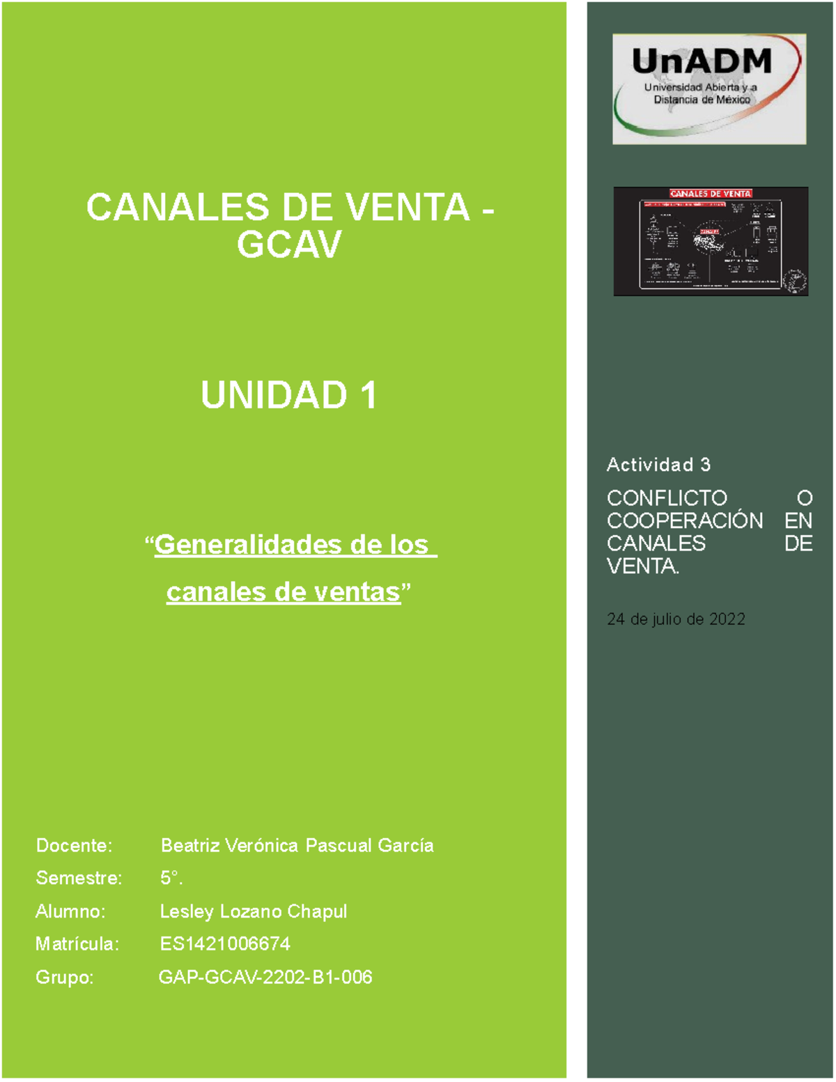 Gcav U1 A3 Lelc Actividad 3 Unidad 1 Actividad 3 Conflicto O CooperaciÓn En Canales De 5679