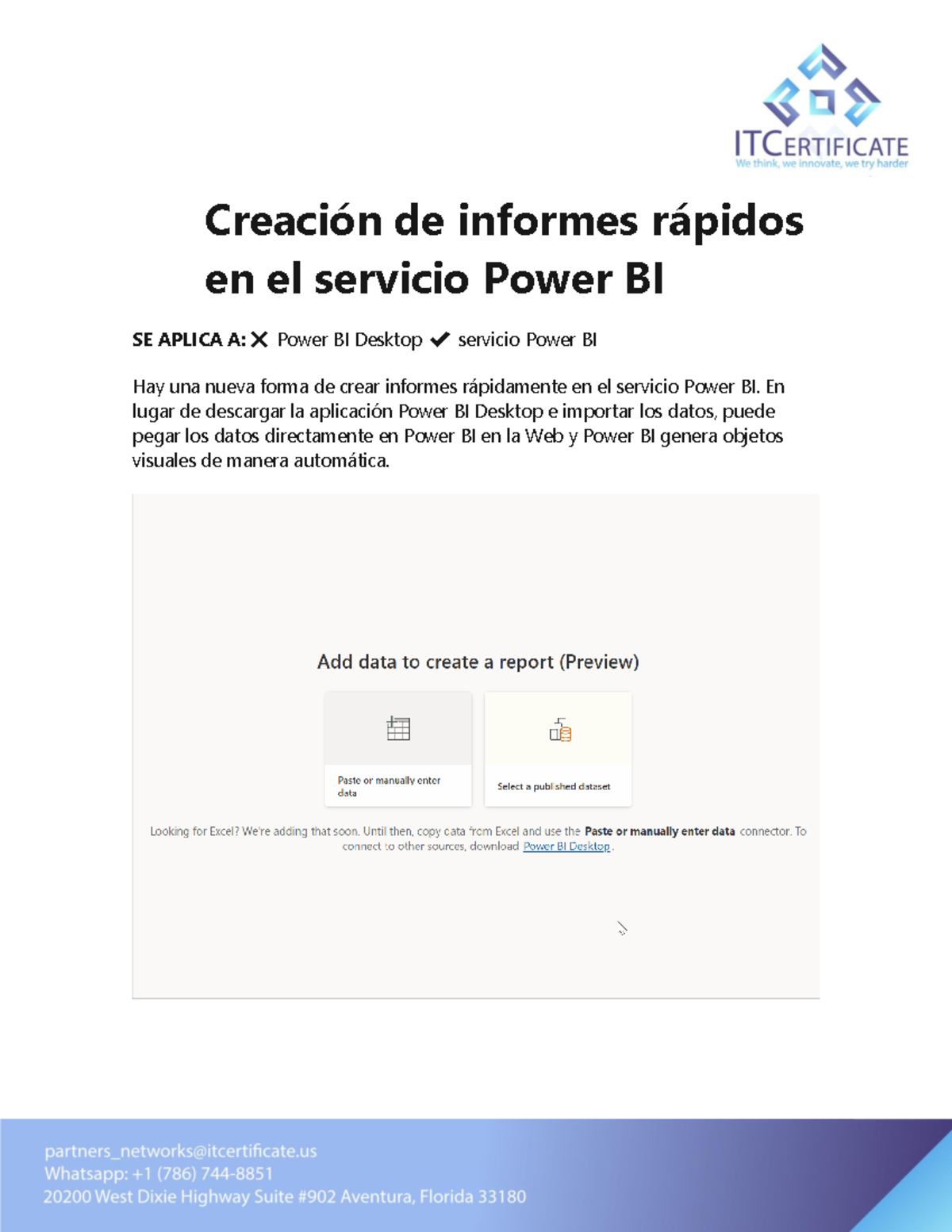 Lab 3 - Creación de informes rápidos en el servicio Power BI - Creación ...