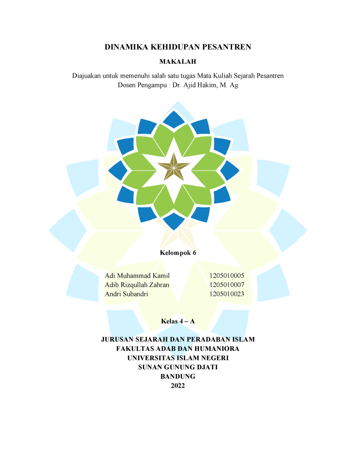 Dinamika Kehidupan Pesantren - DINAMIKA KEHIDUPAN PESANTREN MAKALAH ...