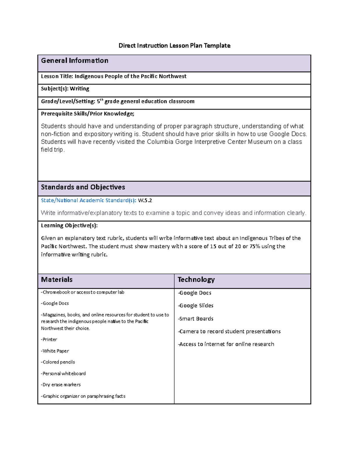 Language Art Task 1 Lesson Plan - C365 - WGU - Studocu