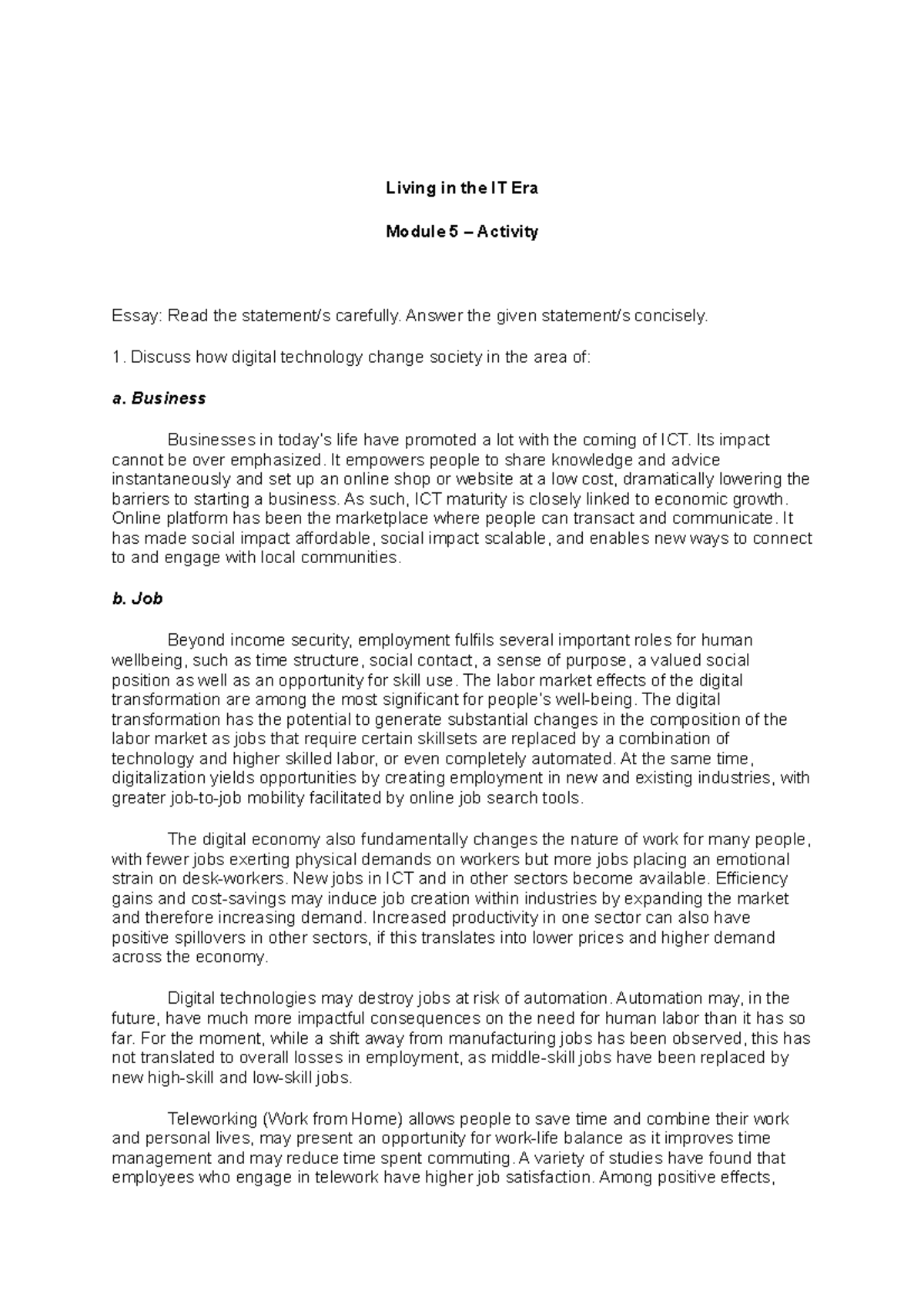 Living in the IT Era Module 5 - Activity - Living in the IT Era Module ...