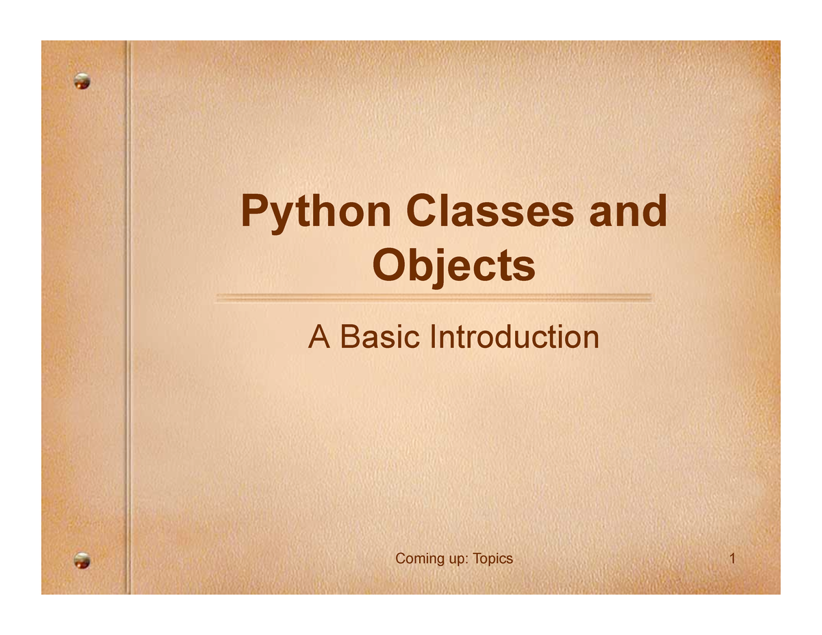 Python Objects And Classes - Python Classes And Objects A Basic ...