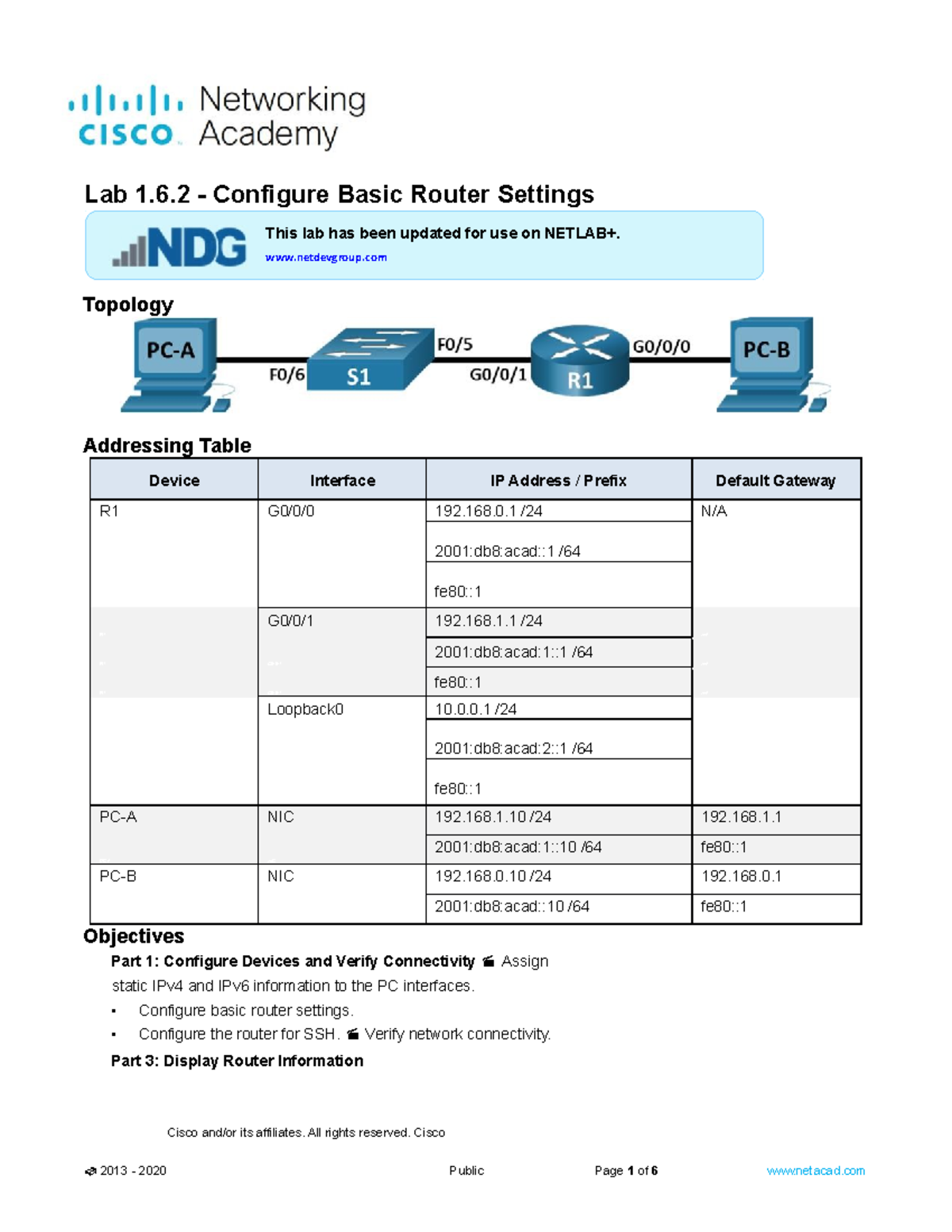 Completed 1.6.2 Lab - Configure Basic Router Settings - Netdevgroup ...