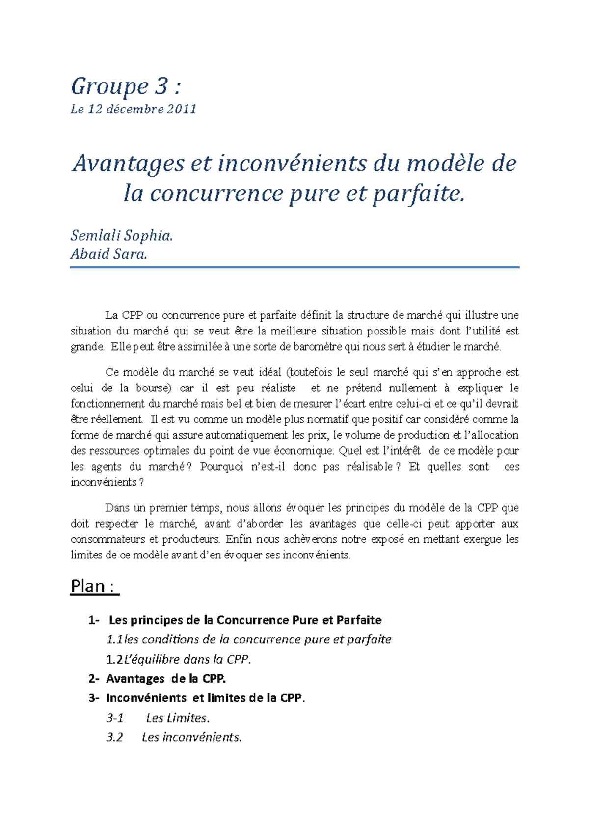 Avantages et inconvénients du modèle de