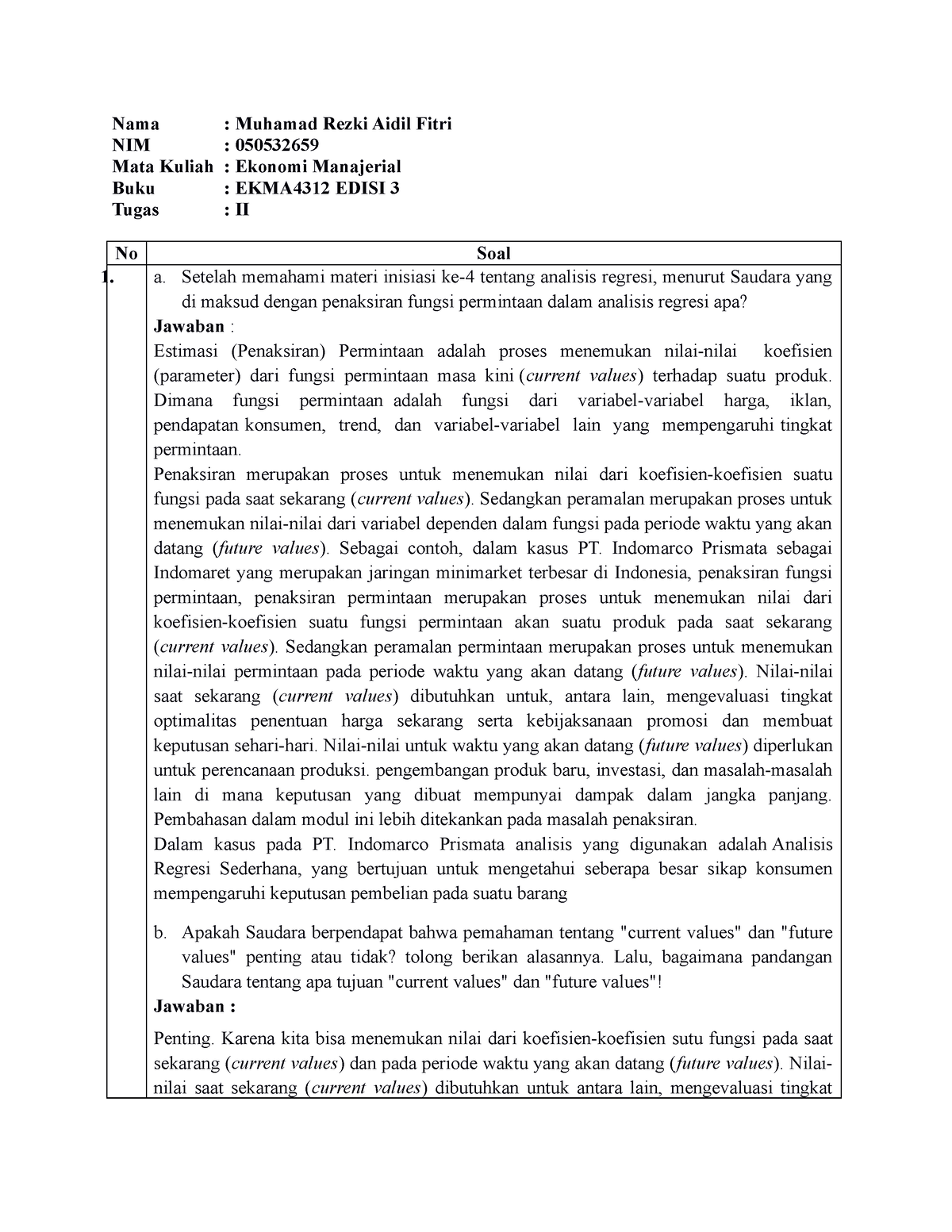 Tugas 2 Ekonomi Manajerial EKMA4312 - Muhamad Rezki Aidil Fitri ...