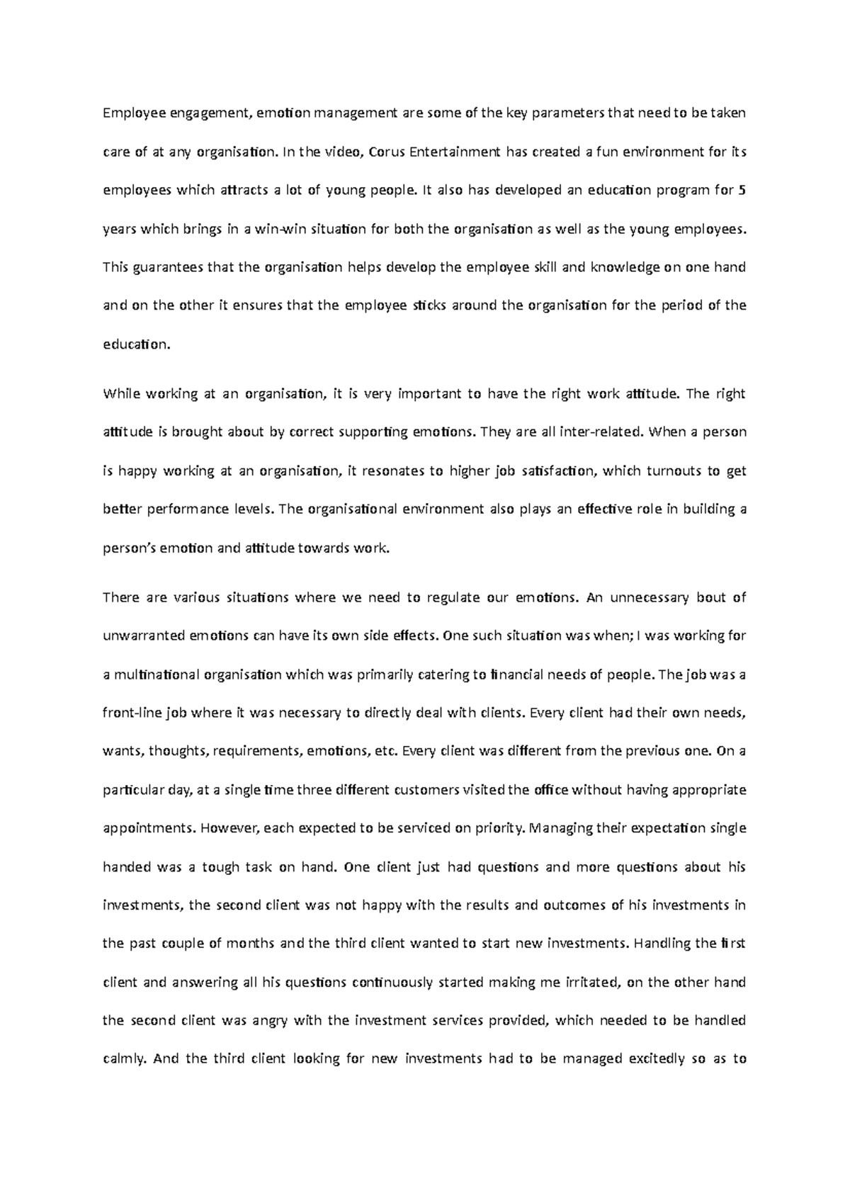 Employee engagement - Organisational notes - Employee engagement ...