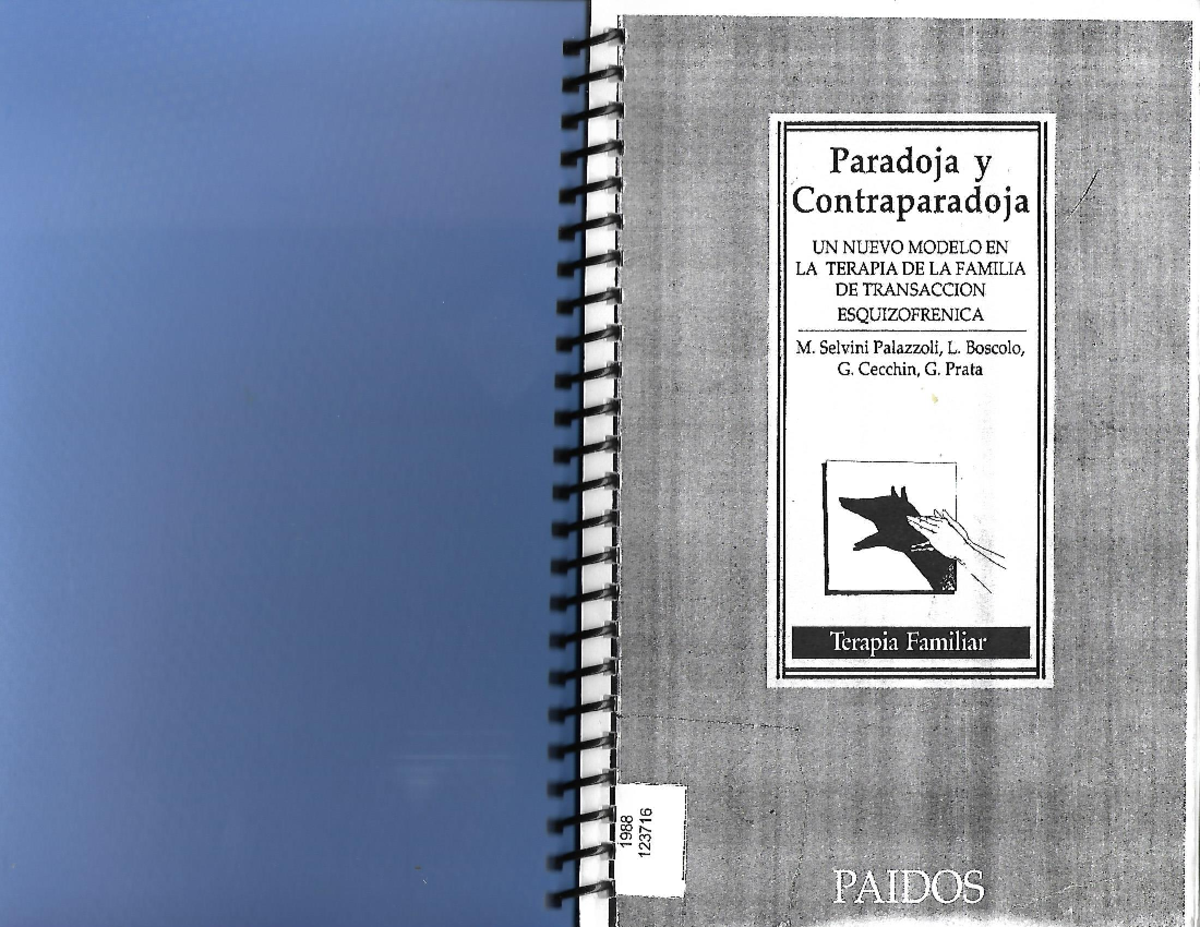 Paradoja y contraparadoja - Selvini Palazzoli, L. Boscolo, G. Cecchin