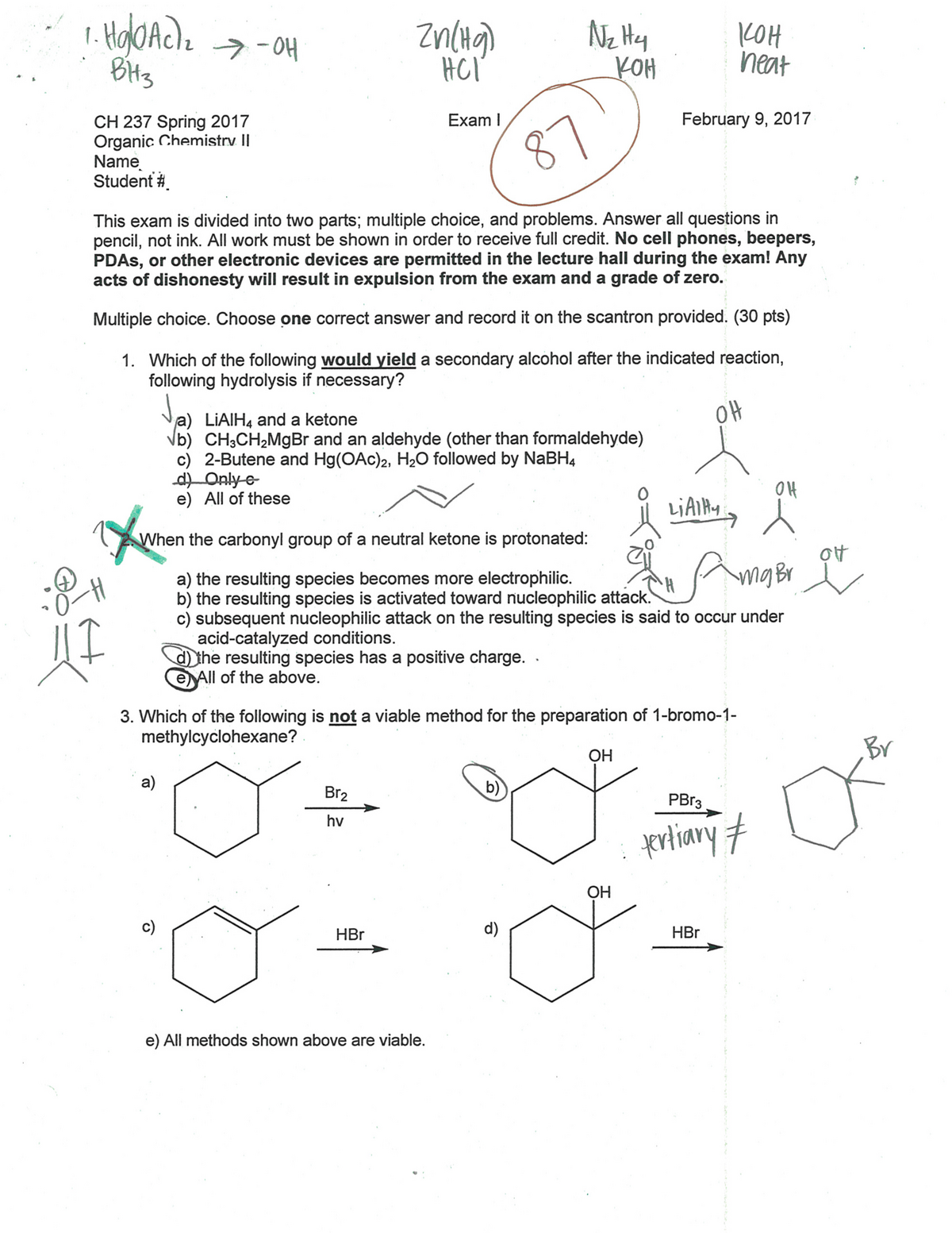 organic chemistry 2 lab midterm