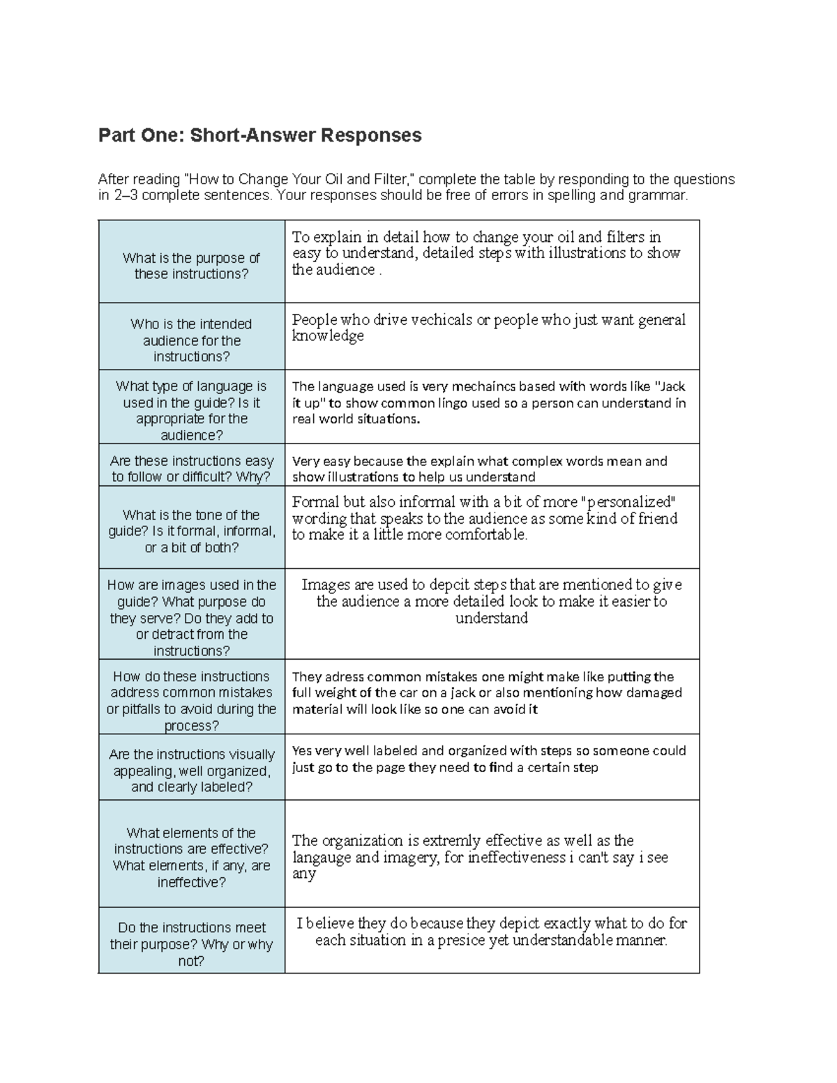 Project-Complex Processes-Student Guide - Part One: Short-Answer ...