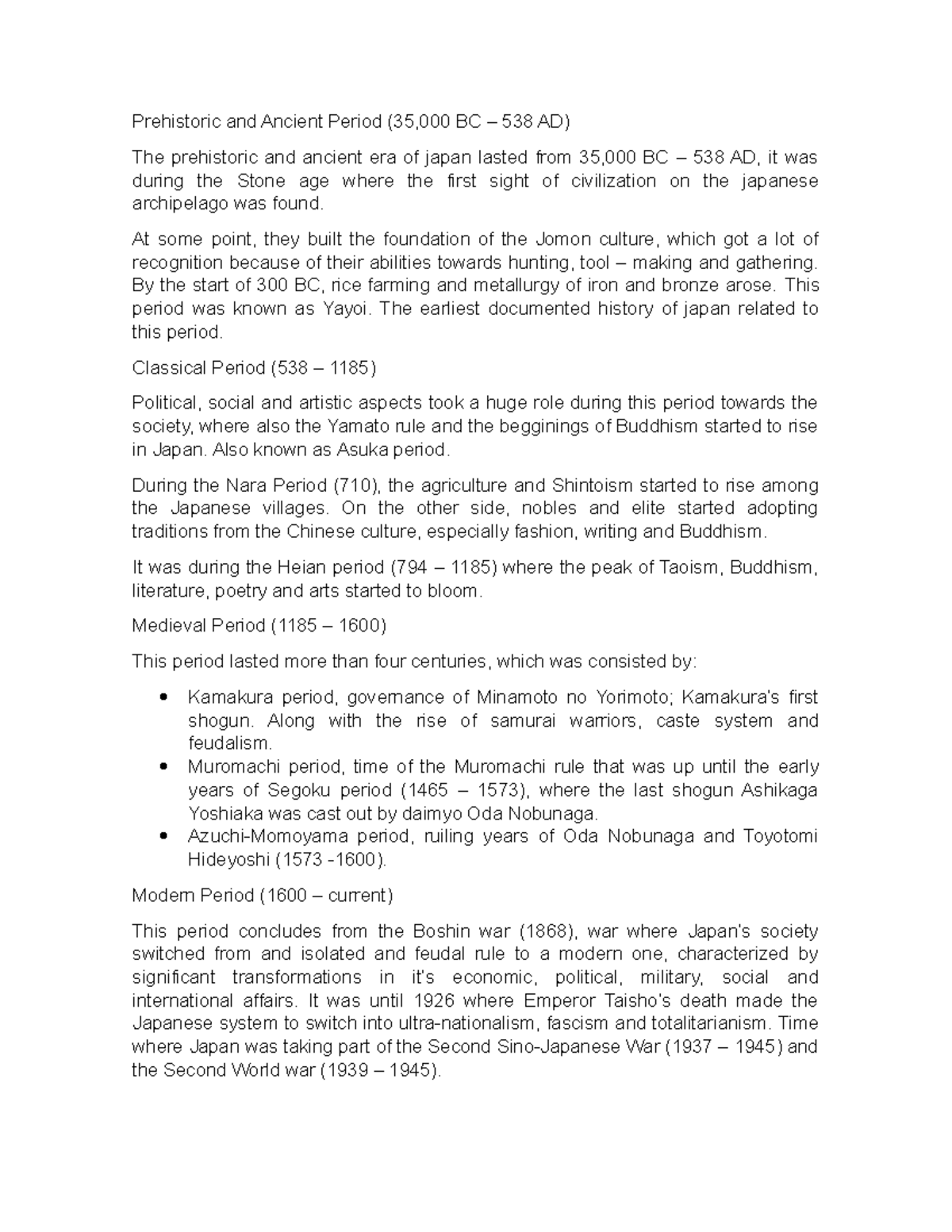 Inglish japon Prehistoric and Ancient Period (35,000 BC 538 AD) The