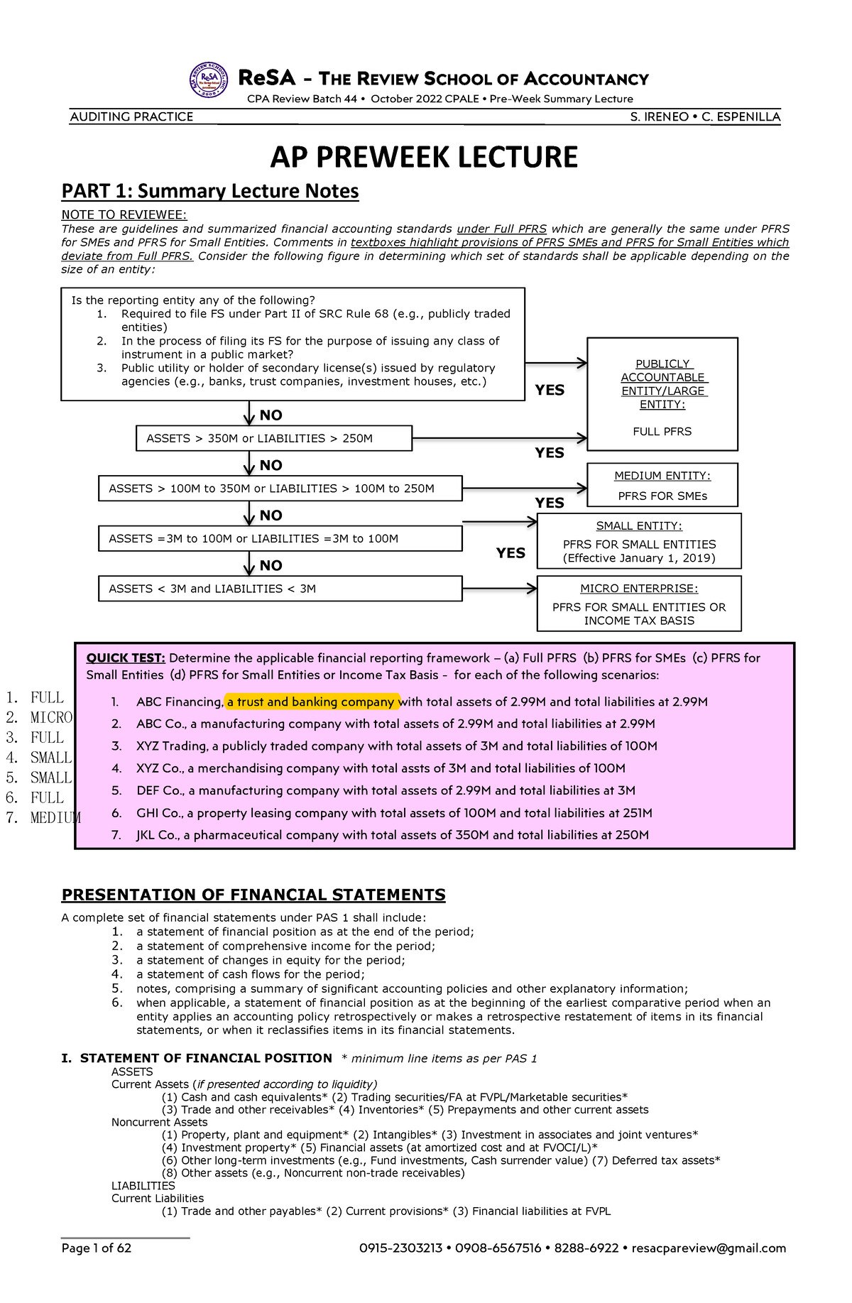 AP Preweek (B44) - Ap-resa - ReSA - THE REVIEW SCHOOL OF ACCOUNTANCY ...