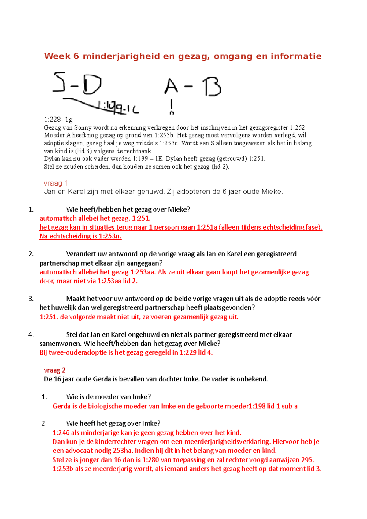 Wg 6 - Werkgroep Antwoorden Met Stappenplannen - Week 6 Minderjarigheid ...