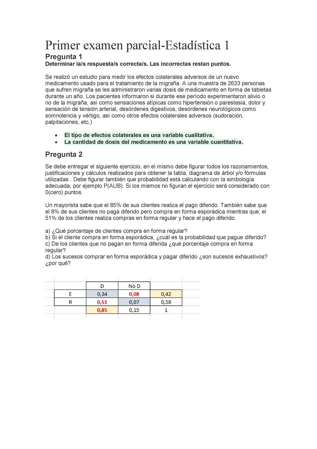 Primer Examen Parcial Estadíastica 1 - Primer Examen Parcial ...