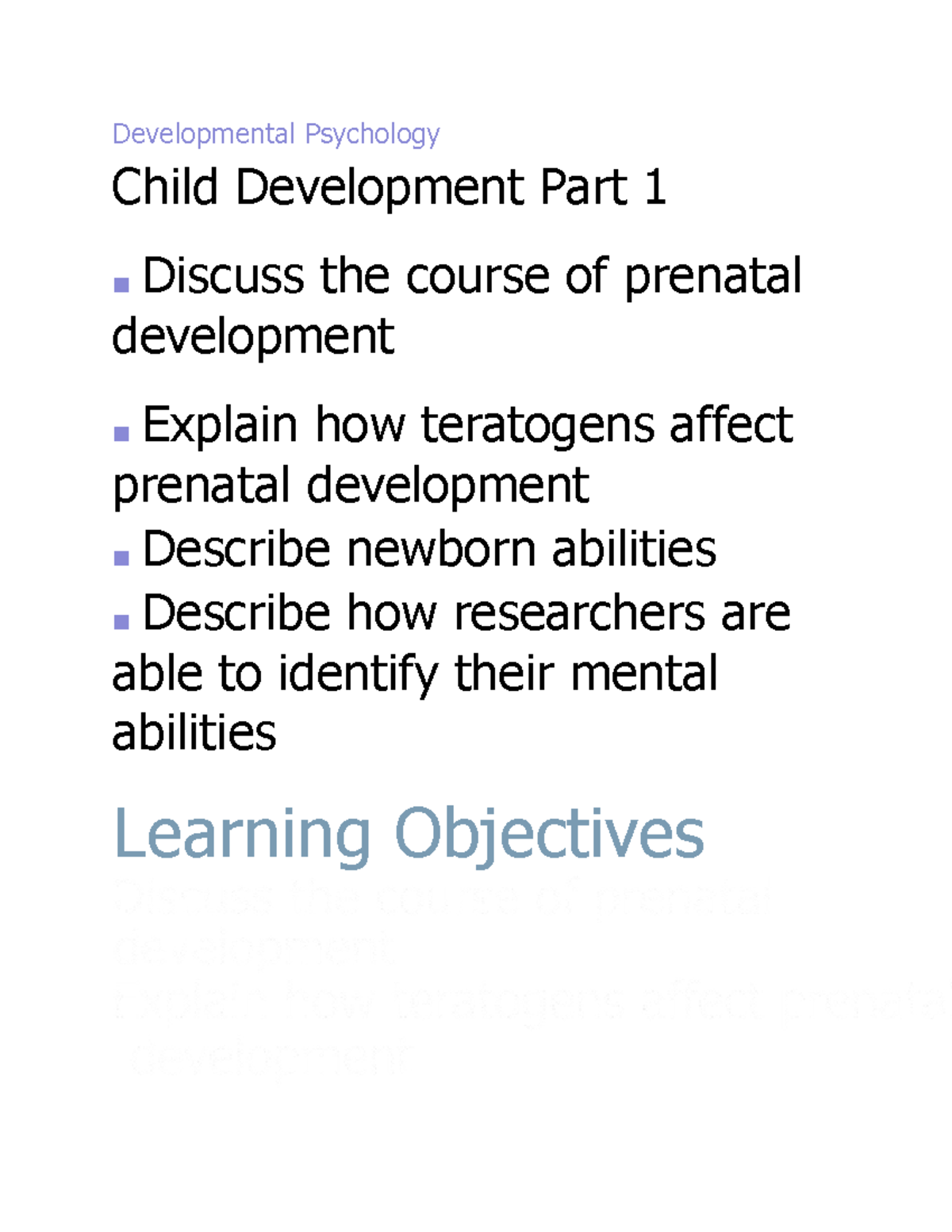 Developmental Psychology- Child Development Part 1 - ) Describe Piaget ...