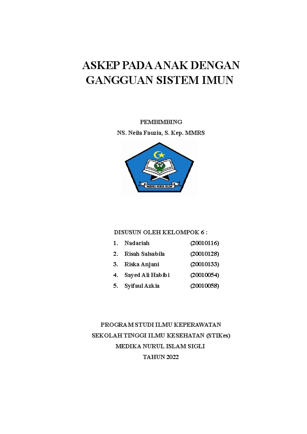 Askep PADA ANAK Dengan Gangguan Sistem IMUN - ASKEP PADA ANAK DENGAN ...