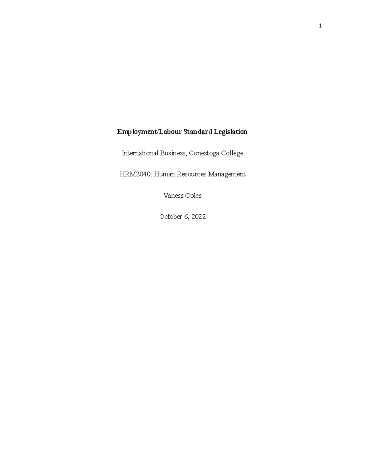 assignment of labour legislation