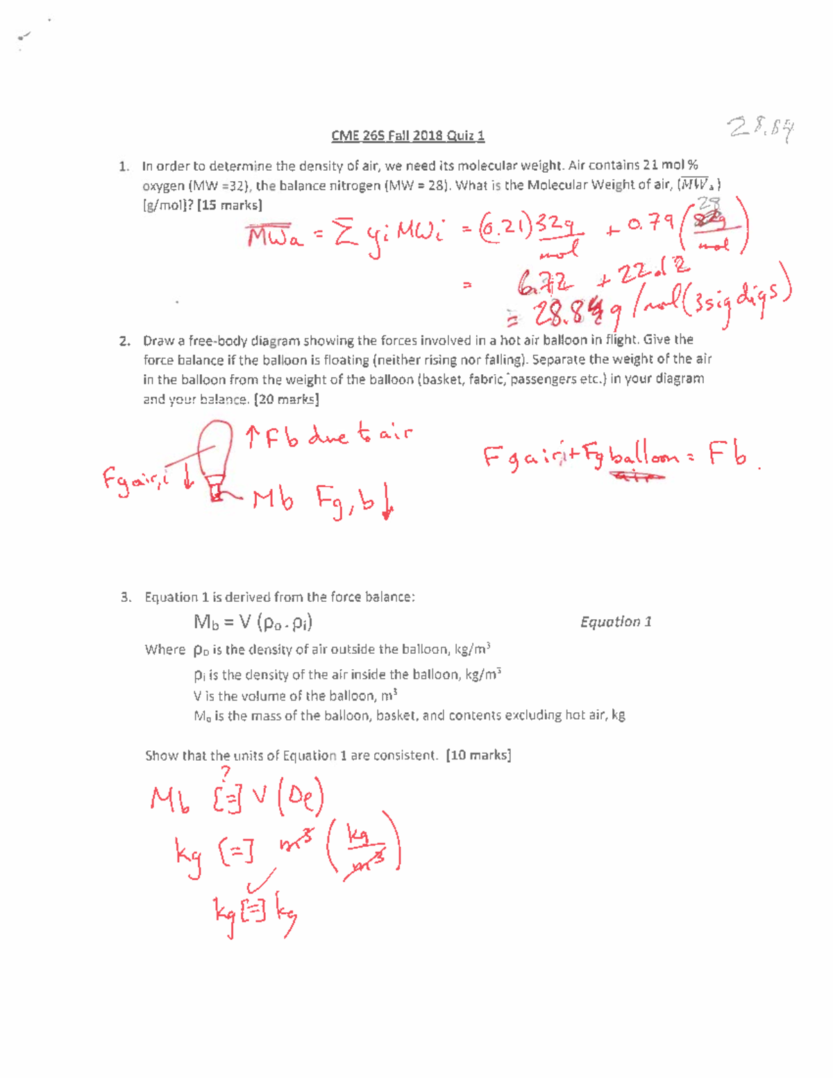 Quiz 1 19 September 2018, questions and answers - 1'1 CME 265 Fall 2013 ...