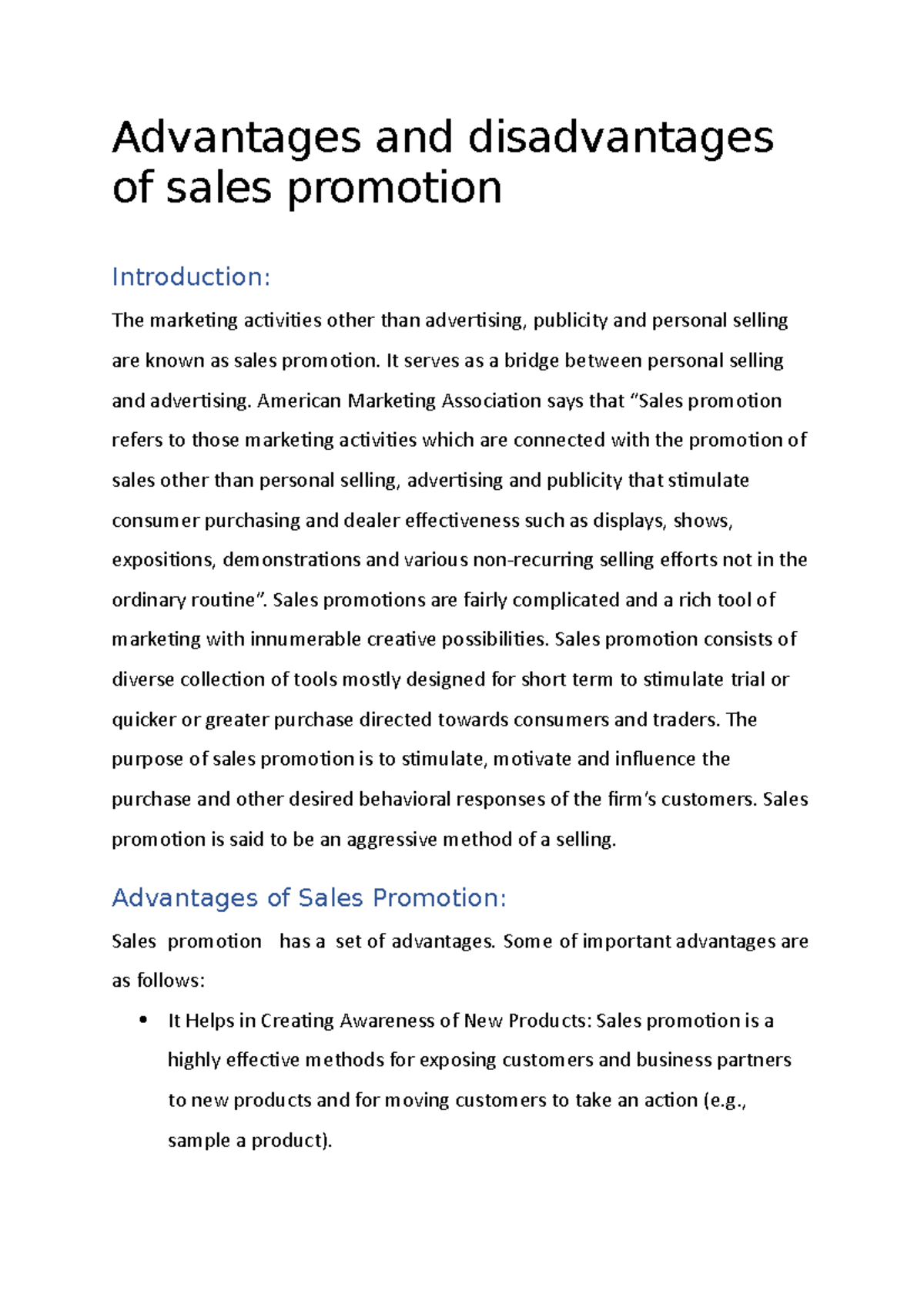 Point Of Sale Promotion Advantages And Disadvantages