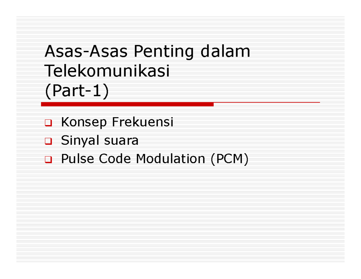 Sistel Slide 4 Asas Penting Telekomunikasi - Asas-Asas Penting Dalam ...