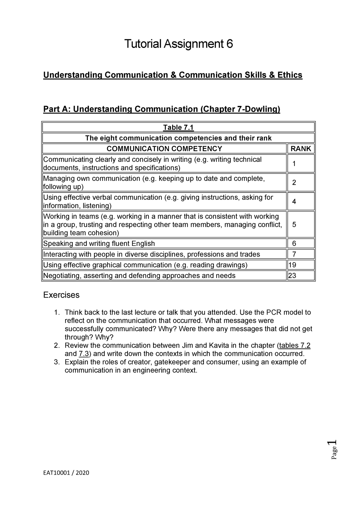 assignment 6 communication video review