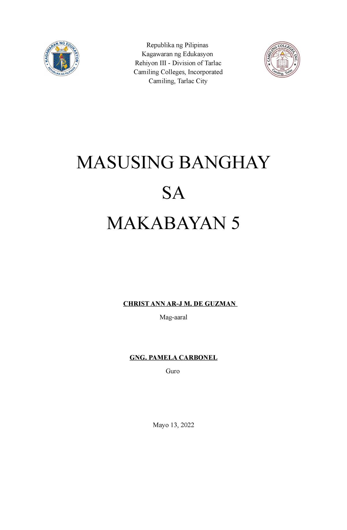 A Detailed Lesson Plan in MAKABAYAN 5 Integrated with HeKaSi 5
