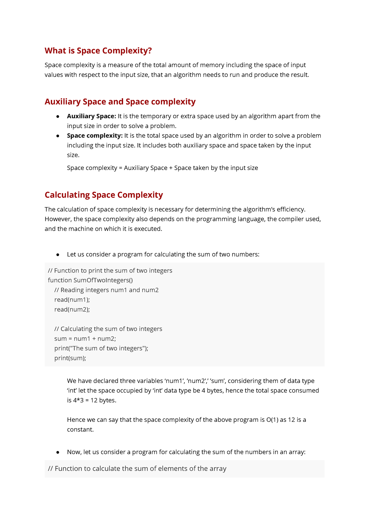 research paper published on space complexity