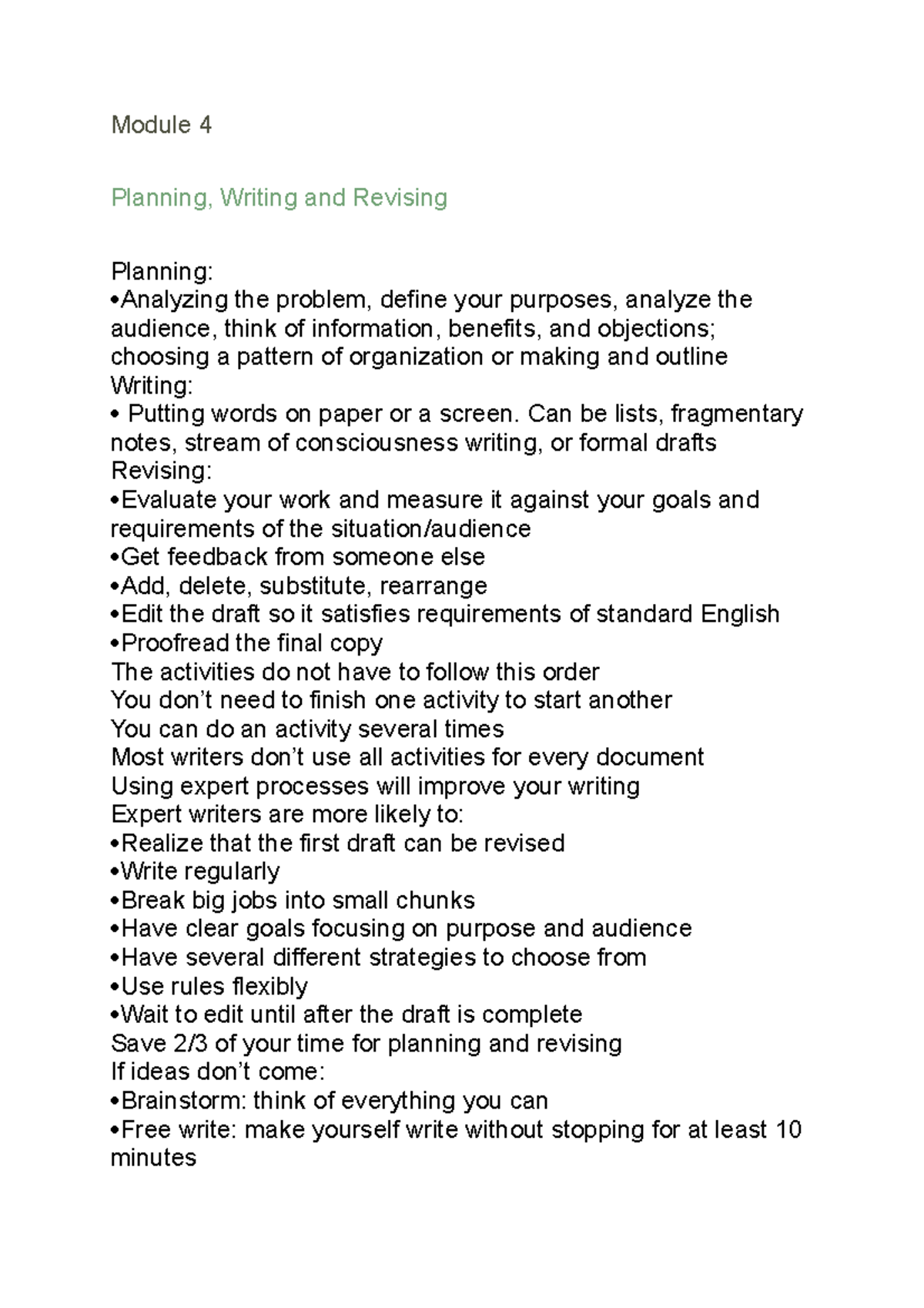 Module 4 - Lecture notes 4 for Professor Elek's class - Module 4 ...